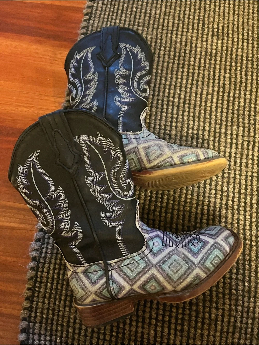 Toddler Girls Patterned Western Boots size 8/9